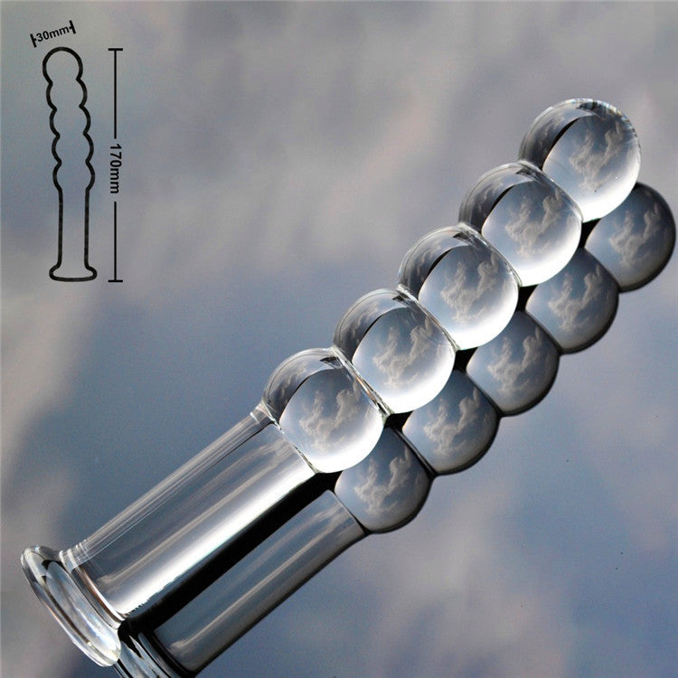 Clear Crystal Anal Beaded Dildo