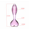 Crystal Heart Ribbed Anal Plug